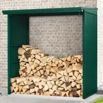 H&ouml;rmann Ecostar Metall Kaminholzregal Trend Typ 2,moosgr&uuml;n,181 x 103 x 198 cm (T x