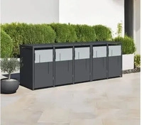 Westmann WMJGBC254-5, Westmann M&uuml;lltonnenbox "Tonus 5" f&uuml;r 5 x 240L, antrazit/holz