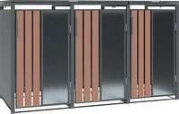 Westmann WMJGBC253-3, Westmann M&uuml;lltonnenbox "Status 3" f&uuml;r 3 x 240L, antrazit/holz