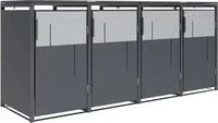 Westmann WMJGBC254-4, Westmann M&uuml;lltonnenbox "Tonus 4" f&uuml;r 4 x 240L, antrazit/holz