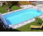 Steinbach Stahlwand Swimming Pool Set "Styria oval",blaue Poolfolie,625 x 360 x 150