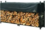 Shelter Logic Metall Kaminholzregal inkl. Abdeckung,schwarz,238,3 x 36,3 x 118,9 cm