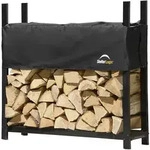 Shelter Logic Metall Kaminholzregal inkl. Abdeckung,schwarz,120 x 36 x 119 cm (L x B