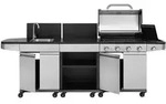 Justus BBQ Gasgrill Outdoork&uuml;che "Juno",silber / schwarz,