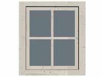 Karibu Dreh-/Kippfenster für Holz-Gartenhäuser,hell elfenbein,69 x 80 cm
