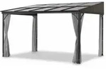 Leco Terrassen&uuml;berdachung mit Polycarbonat-Dachplatten "Melanie",grau,400 x 300 x
