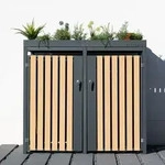 Westmann Metall M&uuml;lltonnenbox, M&uuml;lltonnenverkleidung f&uuml;r 2 M&uuml;lltonnen, 240 l