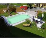 Steinbach Stahlwand Swimming Pool Set "Styria oval",sandfarbene Poolfolie,800 x...