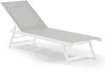 Leco Aluminium Sonnenliege "Elina" mit klappbaren F&uuml;&szlig;en,wei&szlig; / grau,