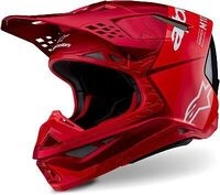 Alpinestars S-M10 Flood, Motocrosshelm - Neon-Rot/Rot/Wei&szlig; - M