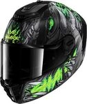 Shark Spartan RS Shaytan, Integralhelm - Schwarz/Neon-Gr&uuml;n/Dunkelgrau - L