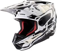 Alpinestars S-M5 Mineral, Motocrosshelm - Matt Schwarz/Wei&szlig;/Dunkelgrau - M