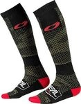 ONeal Pro MX Covert, Socken - Schwarz/Dunkelgr&uuml;n/Rot - Einheitsgr&ouml;&szlig;e