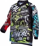 ONeal Element Wild V.22, Trikot Jugend - Schwarz/Neon-Gelb/T&uuml;rkis/Rot/Wei&szlig; - S