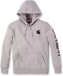 Carhartt Clarksburg Logo, Kapuzenpullover Damen - Hellgrau/Dunkelbraun - XS