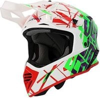 Acerbis X-Track S24, Motocrosshelm - Wei&szlig;/Neon-Gr&uuml;n/Rot - XS