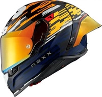 Nexx 28913-XS-346, Nexx X.R3R Glitch Racer, Integralhelm - Orange/Blau/Schwarz - XS