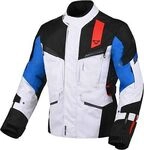 Macna Zastro, Textiljacke wasserdicht - Hellgrau/Schwarz/Rot/Blau - L