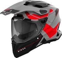 Airoh Commander 2 Reveal, Endurohelm - Matt Grau/Schwarz/Neon-Rot - XS