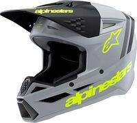 Alpinestars Supertech S-M3 Radium, Motocrosshelm Jugend - Matt Grau/Schwarz/Neon-Gelb