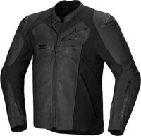 Alpinestars Faster V3, Lederjacke - Schwarz/Schwarz - 48