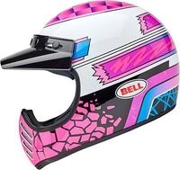 Bell Moto-3 Deathspray, Motocrosshelm - Wei&szlig;/Pink/Schwarz/Hellblau/Pink/Wei&szlig; - S