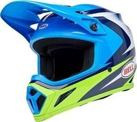 Bell MX-9 MIPS Jackal, Motocrosshelm - Hellblau/Blau/Wei&szlig;/Neon-Gr&uuml;n - S
