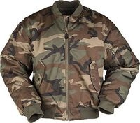 Mil-Tec US Flieger MA1, Textiljacke - Woodland - L