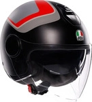AGV 2118468001-006-M, AGV Eteres Scaglieri, Jethelm - Matt Schwarz/Grau/Rot - M