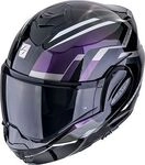Scorpion EXO-Tech Evo Furio, Modularhelm - Schwarz/Lila/Gr&uuml;n - XXL