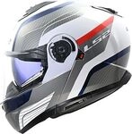 LS2 FF908 Strobe II Monza, Klapphelm - Wei&szlig;/Grau/Blau/Rot - XS