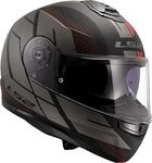 LS2 FF908 Strobe II Code, Klapphelm - Matt Schwarz/Grau/Rot - XS