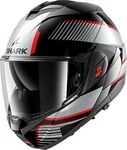 Shark OXO Sikter, Modularhelm - Schwarz/Silber/Rot - M