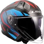 LS2 OF603 Infinity II Carbon Urus, Integralhelm - Schwarz/Blau/Rot - XS