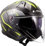 LS2 OF603 Infinity II Carbon Urus, Integralhelm - Schwarz/Grau/Neon-Gelb - XS
