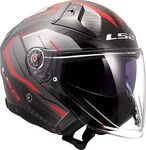 LS2 OF603 Infinity II Carbon Urus, Integralhelm - Schwarz/Grau/Rot - XS