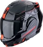 Scorpion EXO-Tech Evo Traveller, Modularhelm - Schwarz/Grau/Rot - XXL