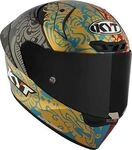 KYT KX-1 Race GP Bastianini IDN Replica 23, Integralhelm - Matt Rot/Blau/Gold/Schwarz