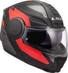 LS2 FF902 Scope II Duria, Klapphelm - Matt Schwarz/Grau/Rot - XXL