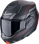 Scorpion EXO-Tech Evo Conquer, Modularhelm - Matt Schwarz/Grau/Rot - XXL