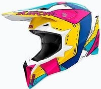 Airoh Wraaap Paint, Motocrosshelm - Wei&szlig;/Blau/Gelb/Pink - XS