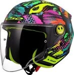 LS2 OF622 Funny II Joy, Jethelm Kinder - Schwarz/Neon-Gelb/Pink - S