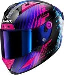 Shark Aeron Edgy, Integralhelm - Carbon/Lila/Blau - L