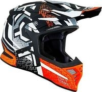 KYT Skyhawk Hyperflow, Motocrosshelm - Matt Grau/Schwarz/Orange - XS