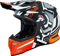 KYT Y6SK0017.4, KYT Skyhawk Hyperflow, Motocrosshelm - Matt Grau/Schwarz/Orange - M