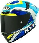 KYT TT-Revo Grand Prix, Integralhelm - Wei&szlig;/Blau/Hellblau/Gelb - XS
