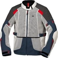 IXS Tourster-BigAir 1.0, Textiljacke - Hellgrau/Dunkelblau/Rot - S