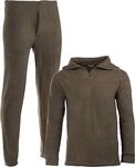 Mil-Tec Thermofleece Zip, Funktionsunterw&auml;sche - Oliv - L