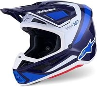 Alpinestars S-M7 Rise, Motocrosshelm - Dunkelblau/Wei&szlig;/Blau - M