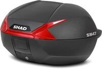 Shad SH47, Topcase - Schwarz/Carbon Rot - 47 L